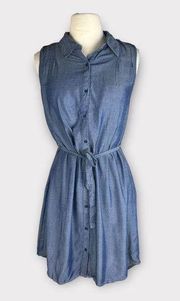Love, Fire Chambray Demin Collared Dress | Small  | Casual Sophistication