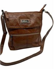 Relic square crossbody handbag brown faux leather