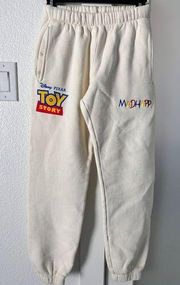 NWT MADHAPPY X TOY STORY CREAM SWEATPANTS SZ SMALL