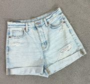 American Eagle  Outfitters Distressed Rainbow Pockets Mom Jean Shorts Blue 2