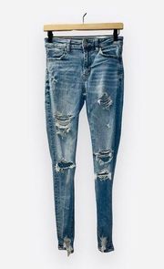 American Eagle  Next Level Stretch Light Wash Distressed Hi Rise Jegging Jeans 2