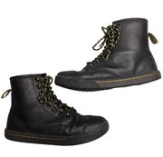 Dr. Martens  Sheridan Black Leather Mid-Calf Lace-Up Utility Combat Boots 6