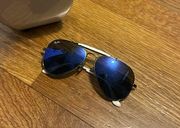 Ray Ban Authentic OutdoorsmanWhite  Aviator Mirror Sunglasses