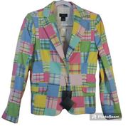 Brooks Brothers 346 Patch Pastel Madras Blazer Size 2