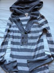 Grey and White Stripped Long Sleeve