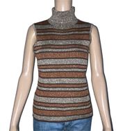 Metallic Sleeveless Turtleneck Top