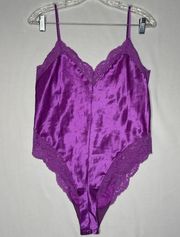 Vintage Delicates Bodysuit Teddy purple lace size medium