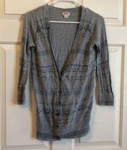 {Mossimo Supply Co} Gray printed cardigan