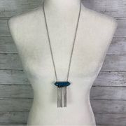 Express Turquoise Stone Fringe Pendant Necklace