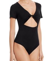 Aqua Women's Stretch Cutout Bodysuit in Black Size XL NWT