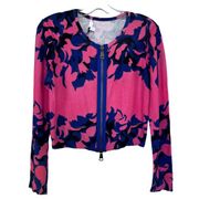 Tracy Reese floral cardigan sweater size Large