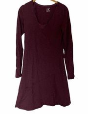 Horny Toad Purple Lagenlook Long Sleeve Dress XS