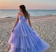 Purple Tulle Prom Dress