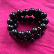 Black Bead Slightly Stretchable Bracelet