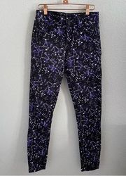 Hot Topic Blackheart Constellation Print Purple Super Skinny Jeans 5