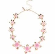 Inc INTERNATIONAL CONCEPTS Pink Flower All Around Necklace in Gold-Tone