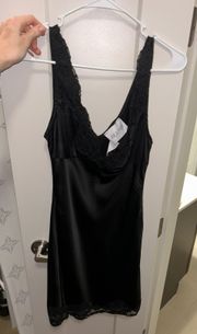 black dress satin and lace 