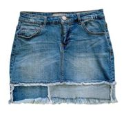 2Sable by Black Label Skirt Distressed Frayed Hem Denim Jean Mini Skirt Small