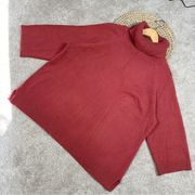 Soft Surroundings La Ceiba Rust Wool Blend 3/4 Sleeve Turtle Neck Sweater 1X