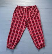 Red Plaid Soft Gauze Pajama Joggers