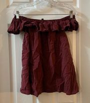 Velvet Heart Maroon Off the Shoulder Blouse Small