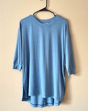 | Blue Oversized 3/4 Sleeve Tee Sz M