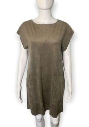 Aritiza  Faux Suede Pocket Front Nori Shift Dress Size Small