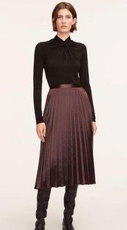 Rebecca Taylor Lame Pleated Midi Skirt Size 10