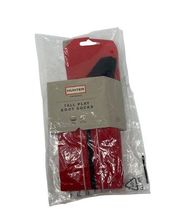 New Hunter tall play boot knit red socks sz L XL