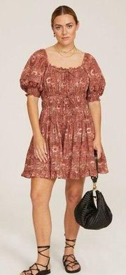 Ulla Johnson Dress Juniper Floral Puff Sleeve Mini Dress Red Floral Size 4