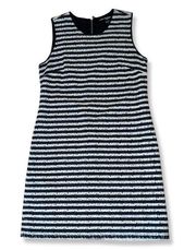 KARL LAGERFELD EYELET EMBROIDERY NAVY AND CREAM SLEEVELESS DRESS WOMEN'S SZ 14