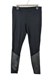 Gaiam Leggings Black Gray Colorblock Mesh Yoga Waist Athleisure Size Med #0669