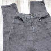 FENDI Designer grey denim logo stretchy pants size 31 waist