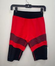 NWT  Red Black Biker Shorts - Small