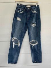 Garage Distressed Mom Jeans