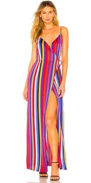 SUPERDOWN Revolve Ella Multicolor Stripe Maxi Dress XXS