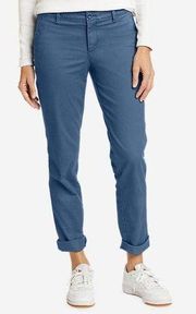 Eddie Bauer Legend Wash Specially Dyed Straight Leg Curvy Blue Chinos 10