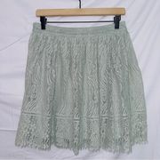 Women's Xhilaration NWT Green Eyelet Lace High Rise A-line Skirt size small