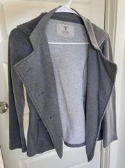 grey coat  button up