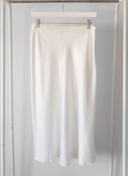 NWT  White Satin Midi Skirt - Medium