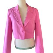 Derek Lam Pink Cropped Single Breasted Blazer