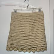 Moda International Crochet Beaded Mini Skirt Size: XS