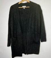 Calvin Klein fuzzy knit cardigan black size small