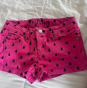 Hot Pink Shorts With Blue Boats 