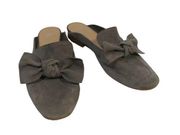 BP. Maddy Gray Suede Bow Mule Flats Size 9