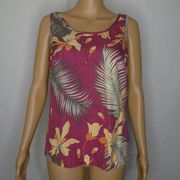 Tommy Bahama Palm Leaves Tropical Floral Silk Tank