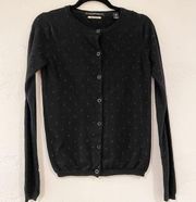 Scotch & Soda Embroidered Polka Dot Cardigan in Black