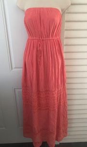 Torrid coral strapless maxi dress