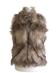 Ci Sono by Cavalini Womens Faux Fur Vest Brown Cream Tan Size Small