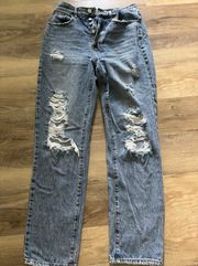 Medium Wash Ripped Dad Jeans